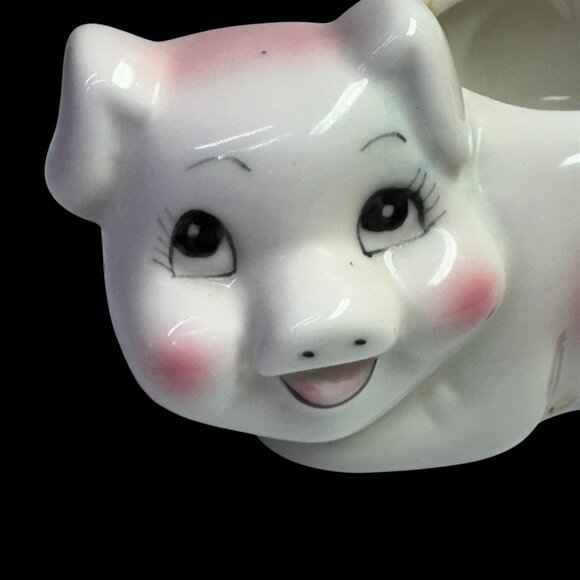 Vintage Small Ceramic Piggy Planter Home Decor Collectible - Picture 2 of 5